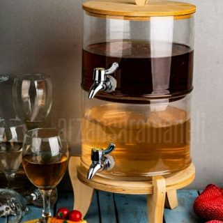 کلمن دو طبقه پایه چوب شیشه ساده